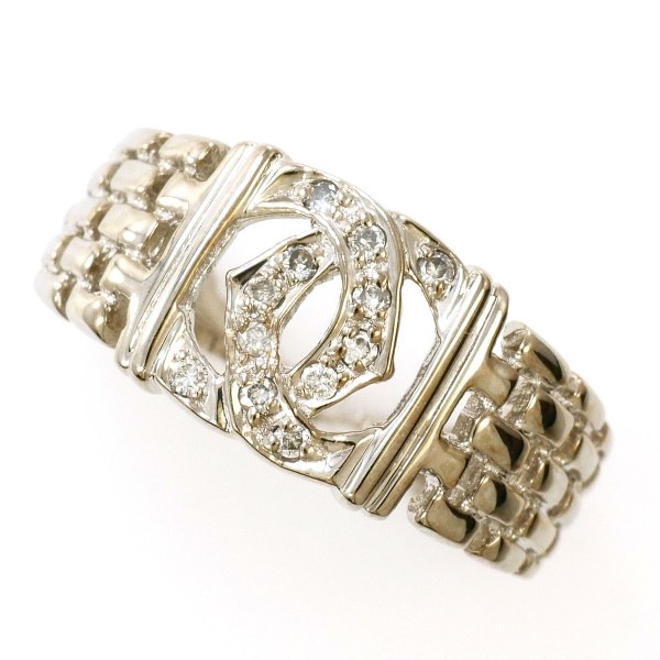 18K WG リング 指輪 9号 ダイヤ 総重量約3.2g ジュエリー 中古
