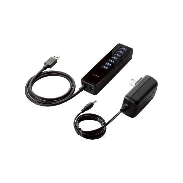 U3H-T719SBK USBHUB3.0 マグネット付き セルフパワー 7ポート ブラック メーカー直送