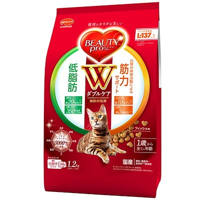他サイト： 日本ペット ビューティープロ キャット Ｗケア 低脂肪・筋力サポート 1.2kgの商品画像