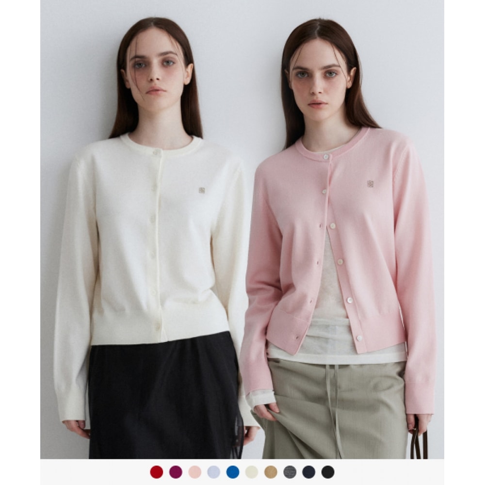 SUARE レディース (レディース) ウールウォッシャブルラウンドカーディガン-10 色