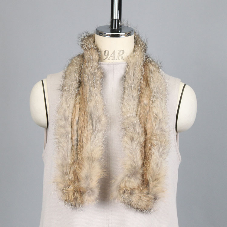 グレーフォックス ラビット ファー マフラー ナチュラルカラー レディース ギフト プレゼント