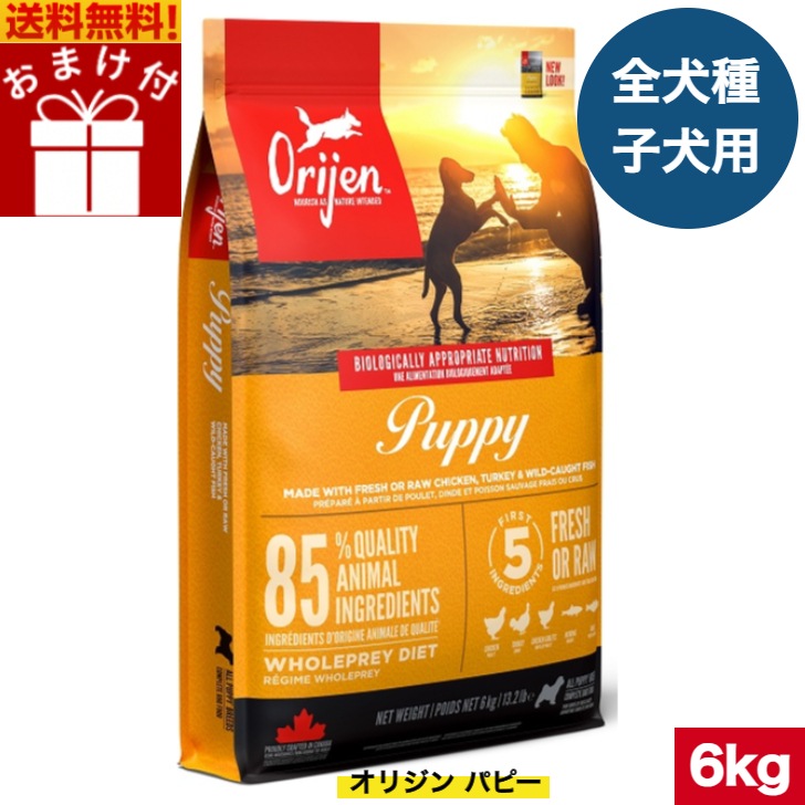 オリジン パピー 6kg カナダ産 正規品 ドッグフード ドライフード オールステージ 全ライフステージ 全犬種用 超小型犬 小型犬 中型犬 大型犬 子犬用 成犬用 高齢犬用 妊娠 授乳 母犬