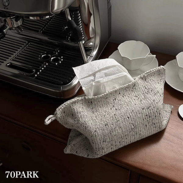 とかげのディッシュ Qoo10] ミックス ニット シンプル ティッシュケ