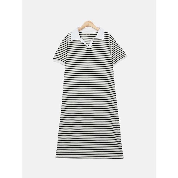 女性ワンピース クール夏 ストライプ しわ防止 段柄 カラーワンピース LBRT015_P401522910 4,273円