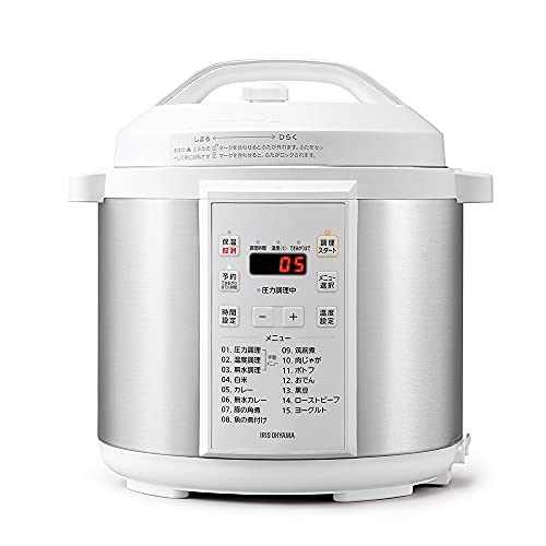 アイリスオーヤマ 電気圧力鍋 6L PC-EMA6-W メーカー保証付き ホワイト電気圧力鍋