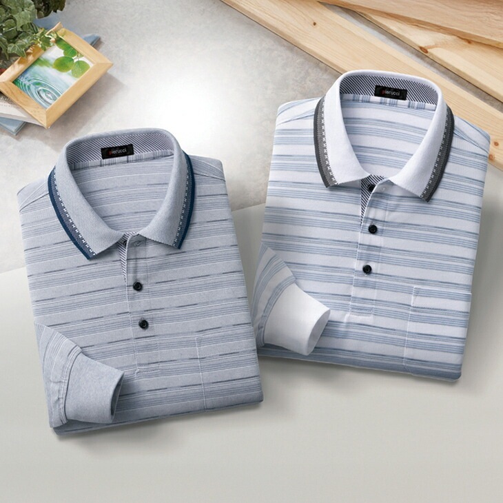 さわやか長袖ポロシャツ2色組 6,433円