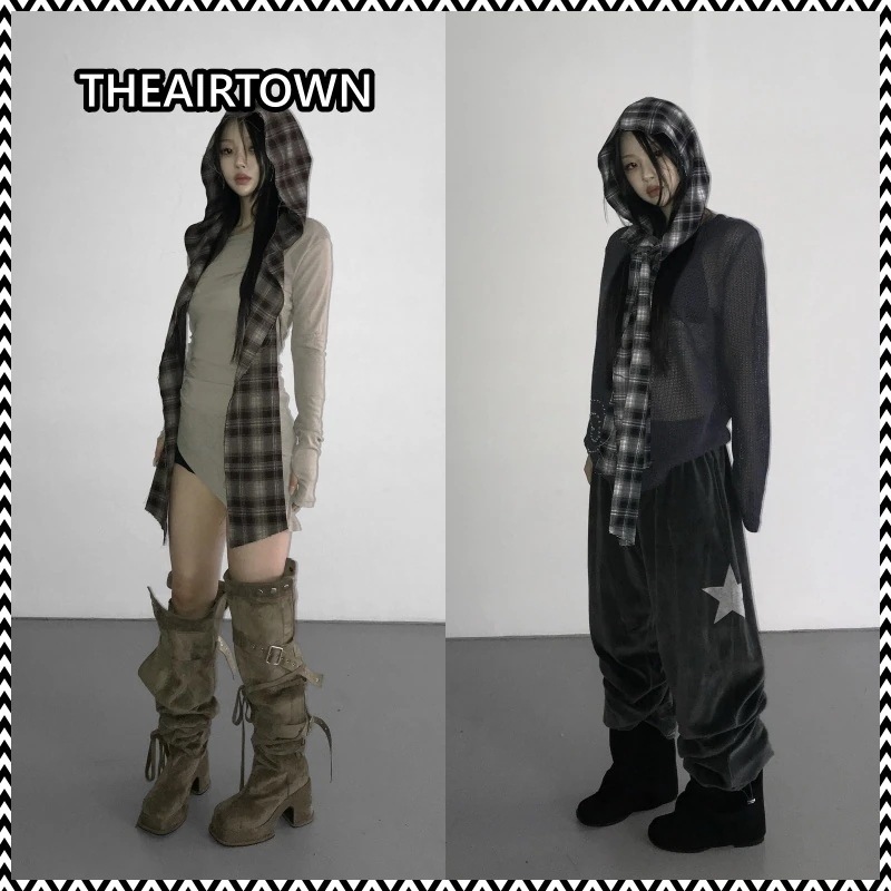 THEAIRTOWN check muffler hat