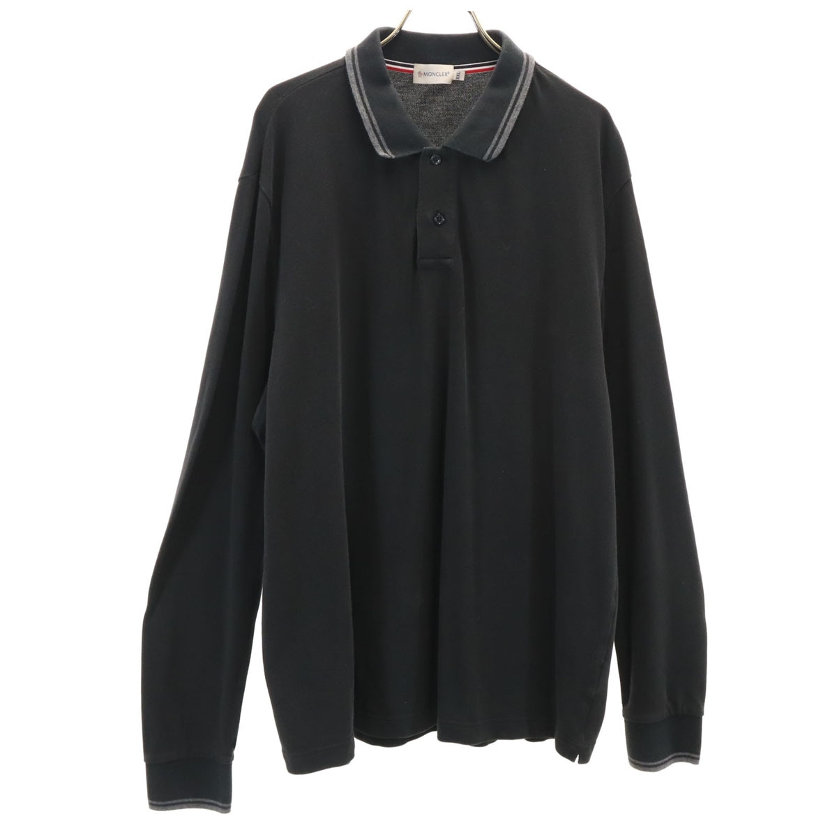 長袖 ポロシャツ XXL ブラック メンズ 古着
