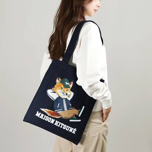 Maison Kitsuné メゾン キツネ VERTICAL トートバッグ DRESSED ネイビー