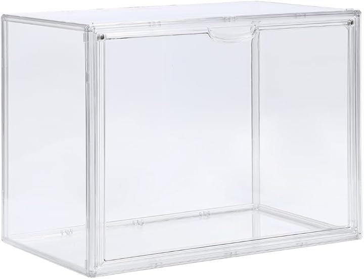 コレクションケース 全面透明 大型サイズ 縦置き横置き両方可能 フィギュア展示 アクリル製 軽量 UVカット 高い透明度 磁気付きドア (ラージ オールクリアー)