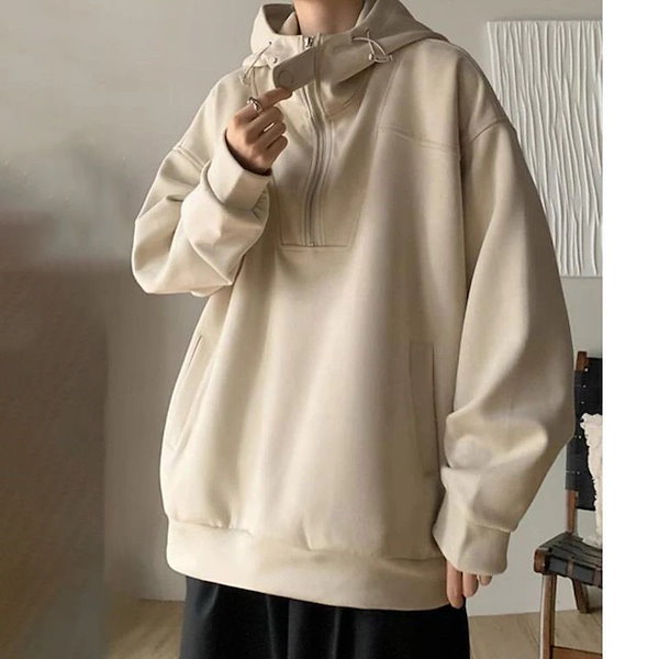 ✨タグ付き新品✨大人カジュアル◎ 定価2万→最終値下げ9800円！パーカー38 バイカラー パーカー ダークグレー プルオーバー オーバーサイズ