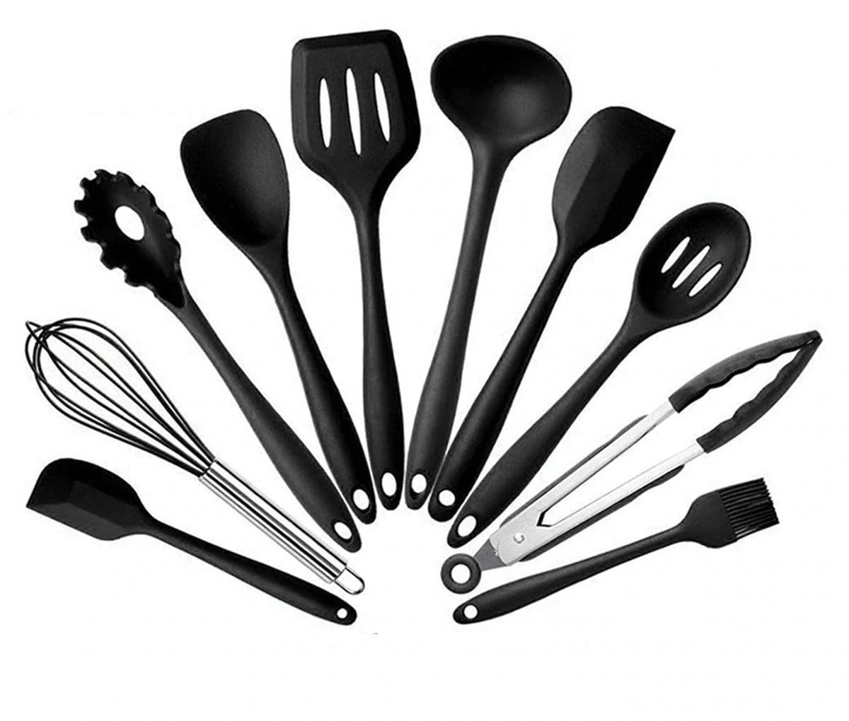 【値下げ！】15%値下げ キッチンツールセット シリコン 調理器具 製菓器具 ツール10点セットフライ返し おたま トング ヘラ トング 泡立て器 ブラシ スパチュラ パスタサーバー レードル ターナ