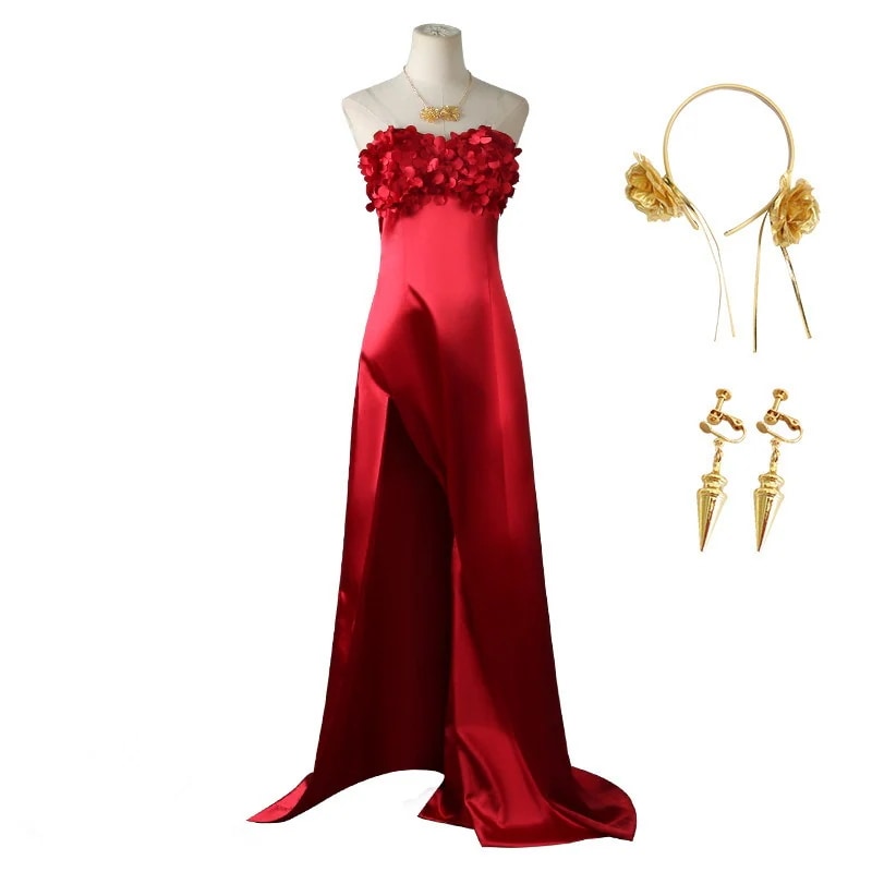 スパイファミリーSPYFAMILYヨルフォージャー 赤いバラドレス ワンピース コスプレ スカート コスチューム ヨルブライアコンサート