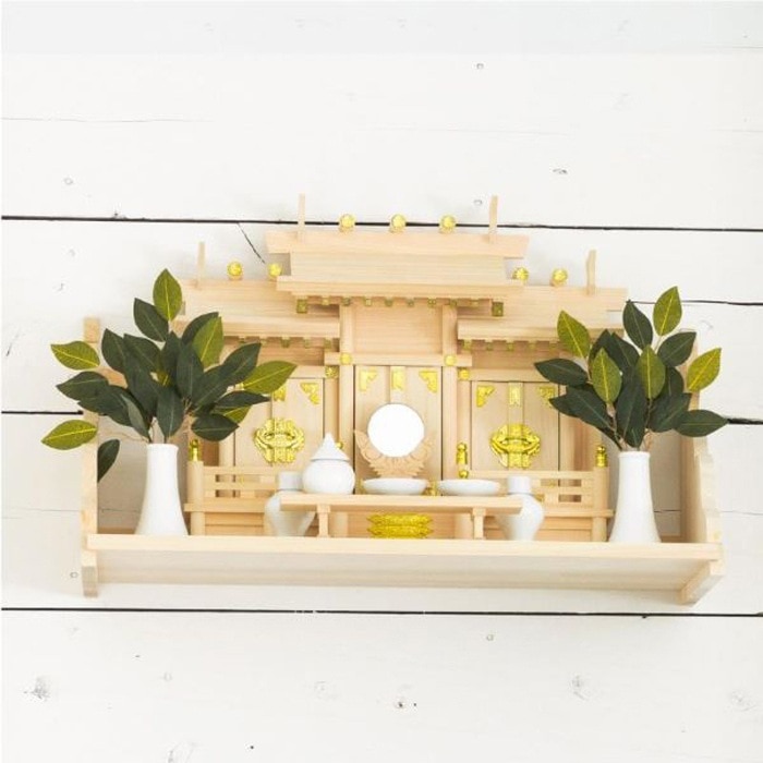 神棚 屋根違い三社 つむぎ 大和棚板セット S-4993896900881