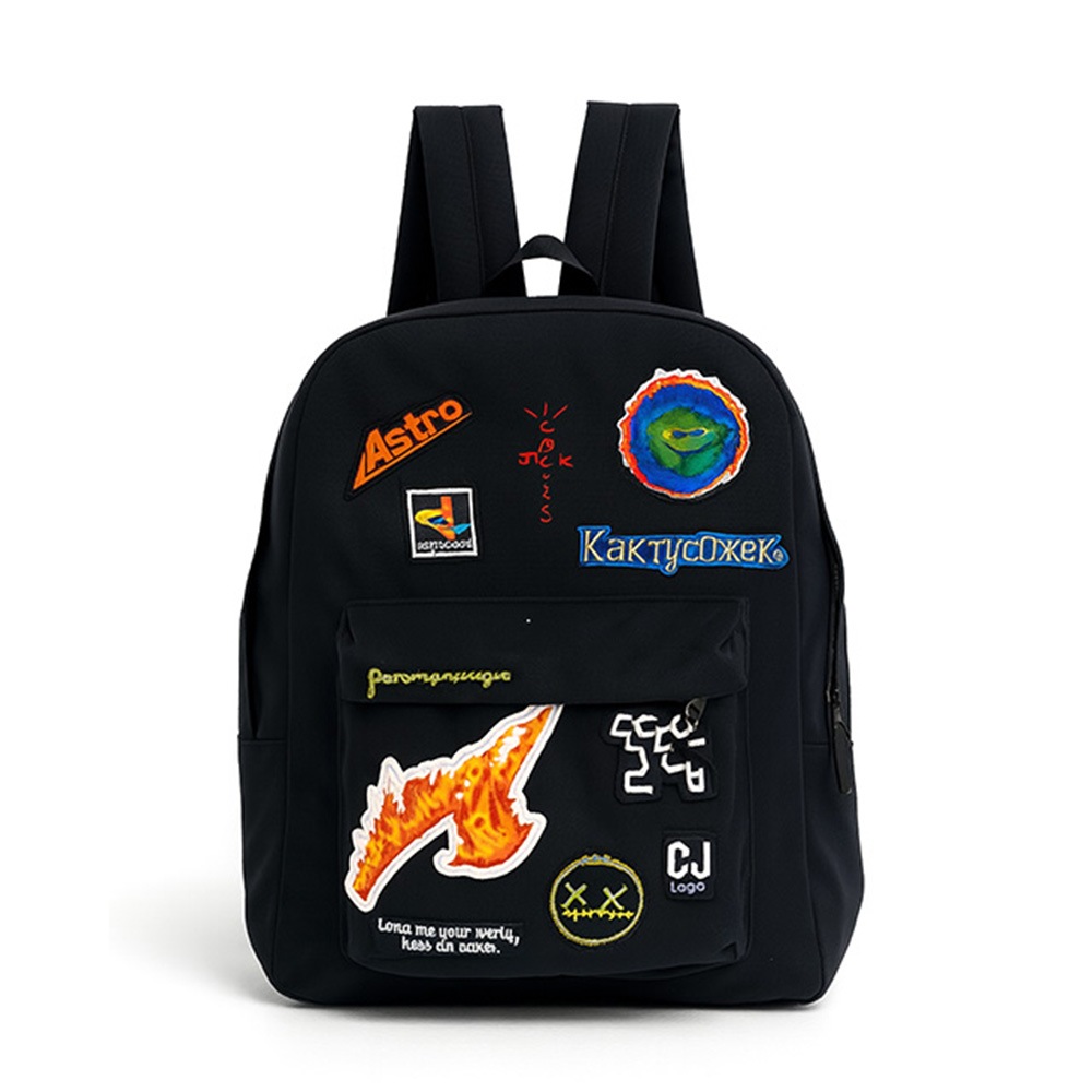 플레임 패치 코튼 백팩 보부상 학생가방 노트북가방 아이패드 수납 빅백 백팩 배낭