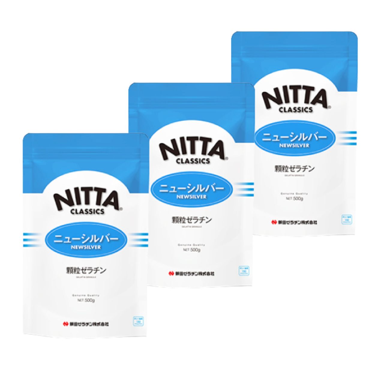 新田ゼラチン ニューシルバー 500g 3個 顆粒ゼラチン 新田 NITTA 顆粒 ゼラチン