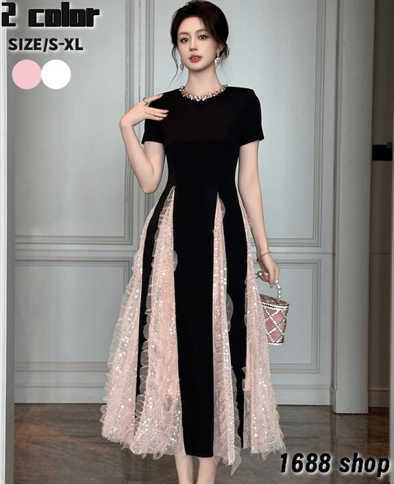 コストパフォーマンス2025　フレアワンピース ロングワンピース　半袖　姫系ワンピース　シフォン　ワンピース Aライン ミニ ひざ丈 ミドル丈 エレガント　アシンメトリー 花柄 パーティドレス お嬢様