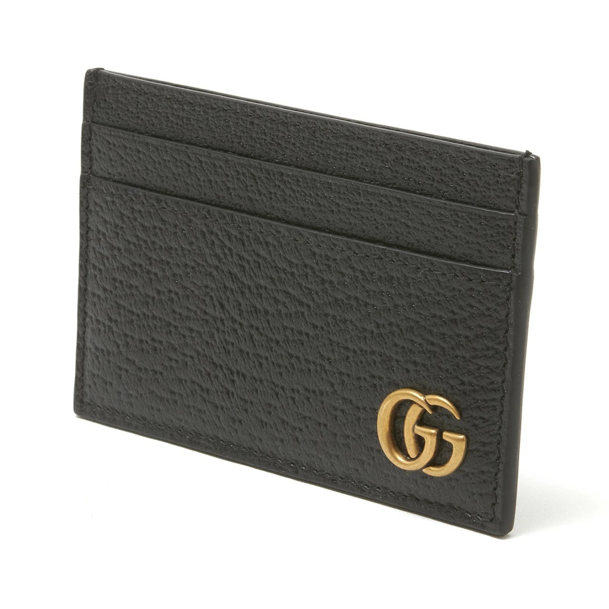 GUCCI 657588-DJ20T-1000 GG MARMONT グッチ GGマーモント カードケース カーフスキンレザー ブラック×ゴールド