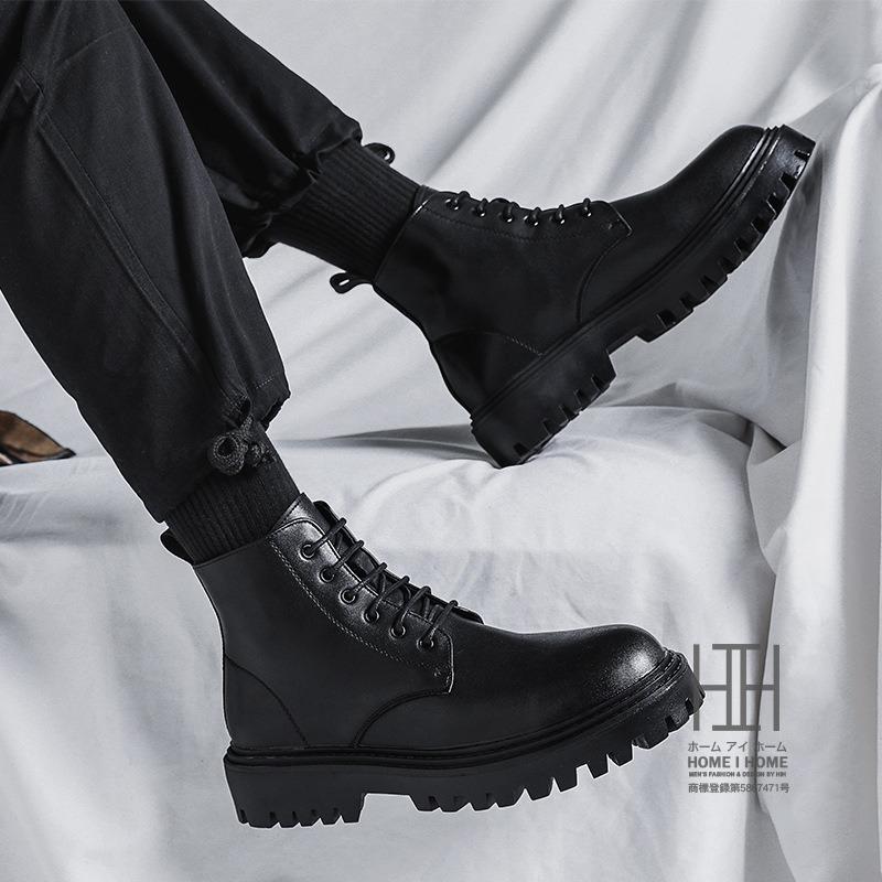 ブーツ メンズ 革 冬 防寒 バイク 防水 防滑 ワークブーツ 厚底 ブーツ 裏起毛 裏ボア 暖かい ミドルブーツ 黒 靴 長靴 メンズブーツ 防寒ブーツ