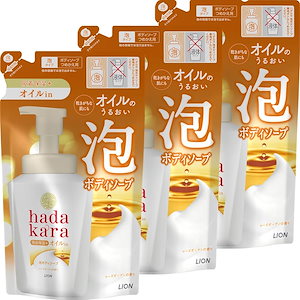 hadakara ハダカラ ボディソープ 泡 ローズガーデンの香り 詰め替え 420ml×3個 オイルインタイプ泡ボディーソープ