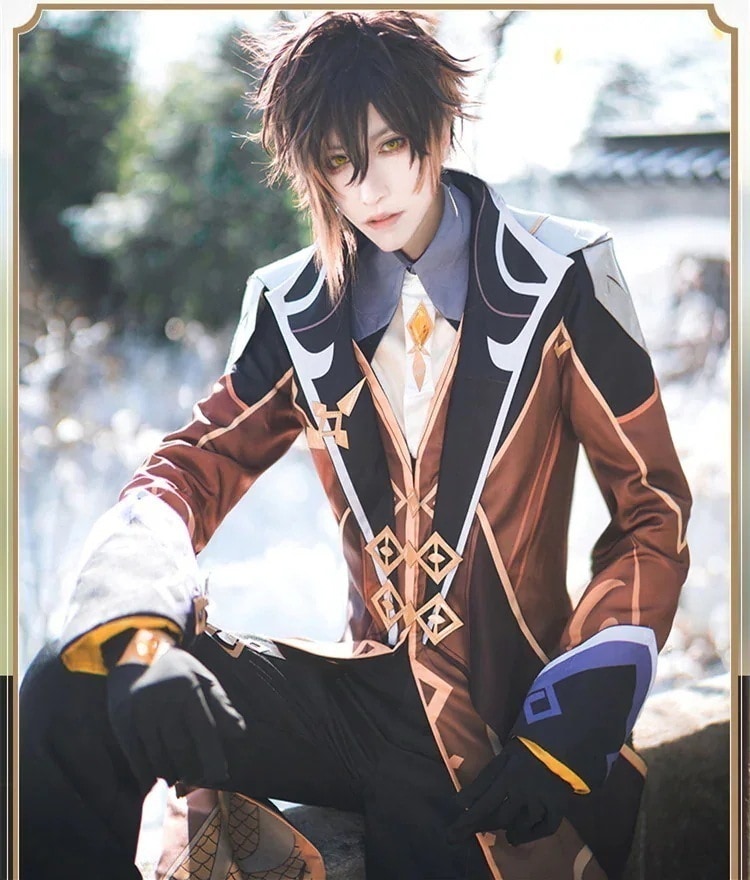 仮装 変装 ハロウィン コスチューム コスプレ衣装 鍾離 げんしん Genshin 原神 スーツ ハロウィン 2024年新作入荷コスプレ