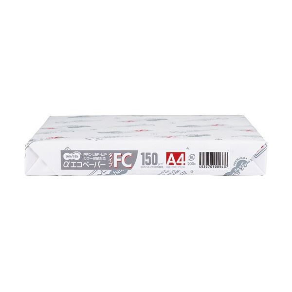 (まとめ) TANOSEE αエコペーパータイプFC B4 最厚口 150g 1冊(200枚) (×5セット)
