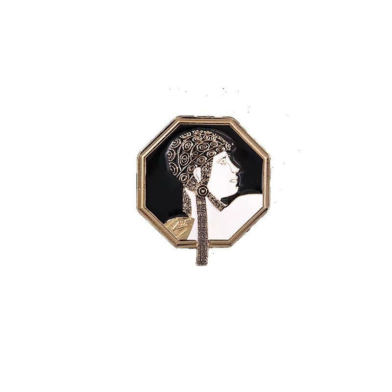 ブローチ おしゃれ 入学式 スーツ 装飾 再 彫刻 フランス 女性 冒険家 ポートレート レトロ ヴィンテージ メタル バッジ ピンアクセサリー