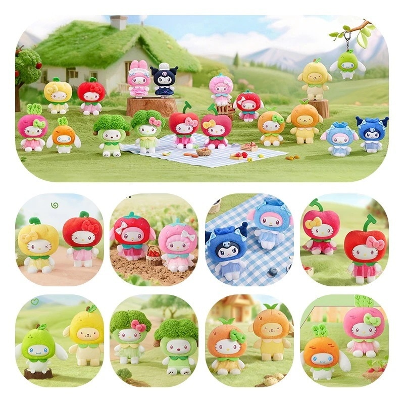【公式正規品】三丽鸥 Hello Kitty みんなの果物シリーズ ぬいぐるみ キーチェーン ブラインドボックス 可愛い ギフト ぬいぐるみ