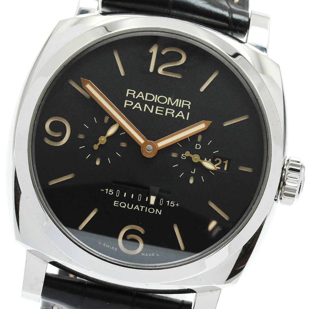 パネライ PANERAI PAM00516 ラジオミール 1940 イクエーションオブタイム 8デイズ アッチャイオ 手巻き メンズ 美品 箱・保証書付き_904735【中古】