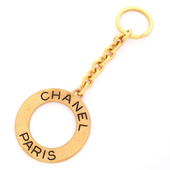 【美品】シャネル サークル ロゴ バッグチャーム ヴィンテージ 【キーホルダーキーケース】