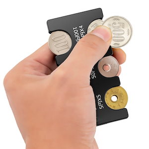 コインホルダー 携帯 硬貨収納 小銭財布 軽量 コンパクト 片手で取り出せ ブラック