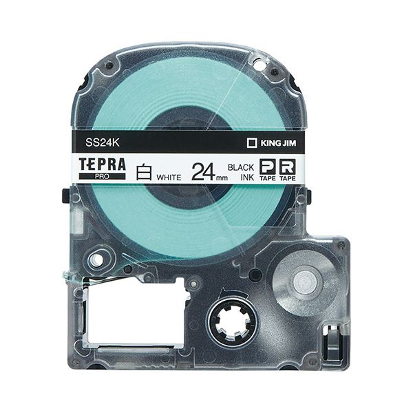 (まとめ) キングジム テプラ PRO テープカートリッジ 24mm 白／黒文字 SS24K 1個 (×10セット)