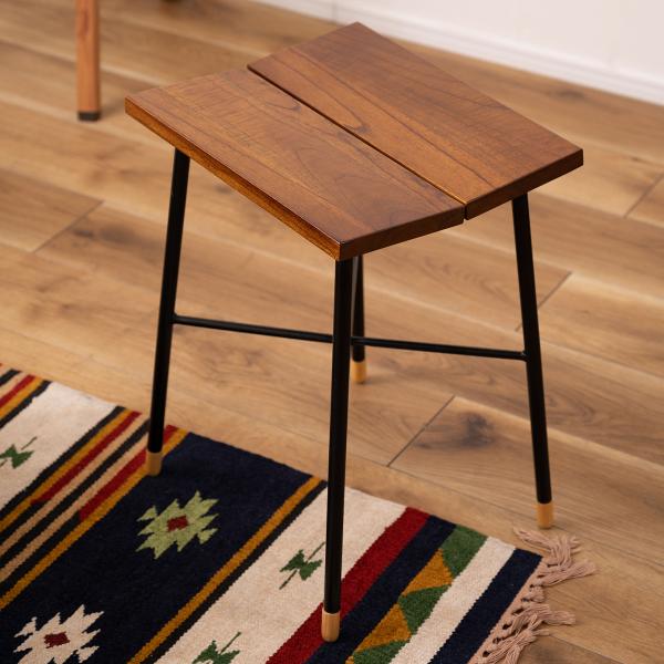 スツール おしゃれ 北欧 木製 椅子 腰掛け スチール 脚 シンプル 玄関 リビング ダイニング インテリア カフェ風 高さ 45cm サイズ 座高 ナチュラル カントリー