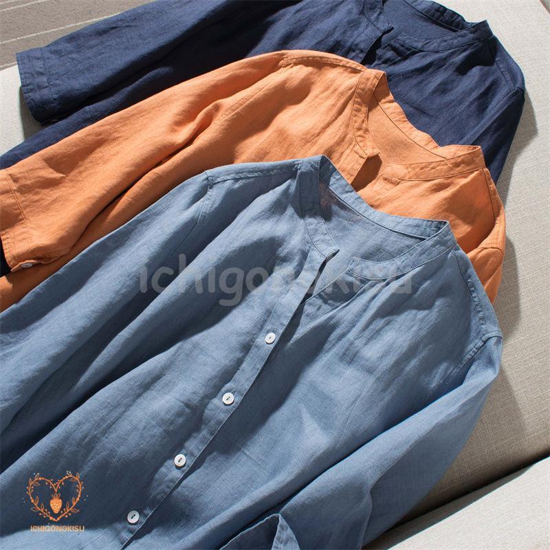 ワンピース ヘンリーネックス Vネック 大人 おしゃれ レディース シャツワンピース ロングワンピース デニム 軽い 着心地よい 綿 麻 大きめ きれいめ 4,648円