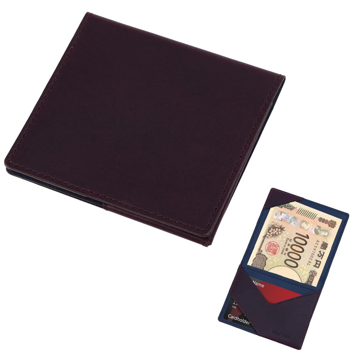 [アブラサス] 薄いマネークリップ ブッテーロ レザー エディション レザー 薄型 日本製 パープル