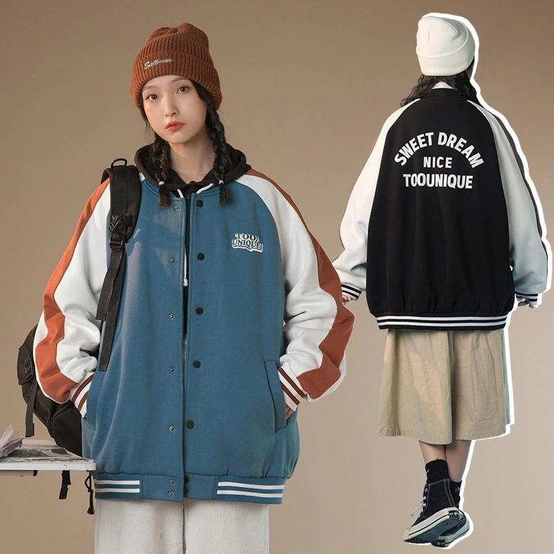 ノーカラーコート ヘビロテ スウェット 野球服 ジャケット ジャンバー トップス キルティングアウター