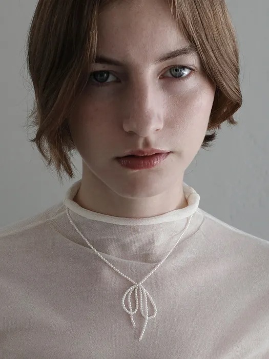 Pearl Bow Necklace 韓国コスメ 韓国ブランド レディースファッション アクセサリー ピアス 指輪 イヤリング 韓国人気 アイドル