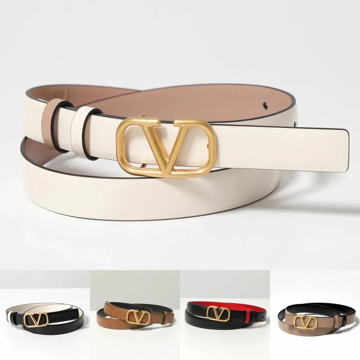 VALENTINO ヴァレンティノ ベルト 3W2T0S12ZFR 4W2T0S12ZFR レディース レザー リバーシブル Vロゴ カラー5色 【mega】