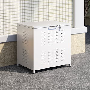 1540[国内即発送]屋外ゴミ収納庫 ゴミ箱 屋外 ゴミ収集ボックス ごみ集積所 大容量 カラスよけ 野良猫対策 ゴミ荒らし防止 庭用可能 容量160L ホワイト