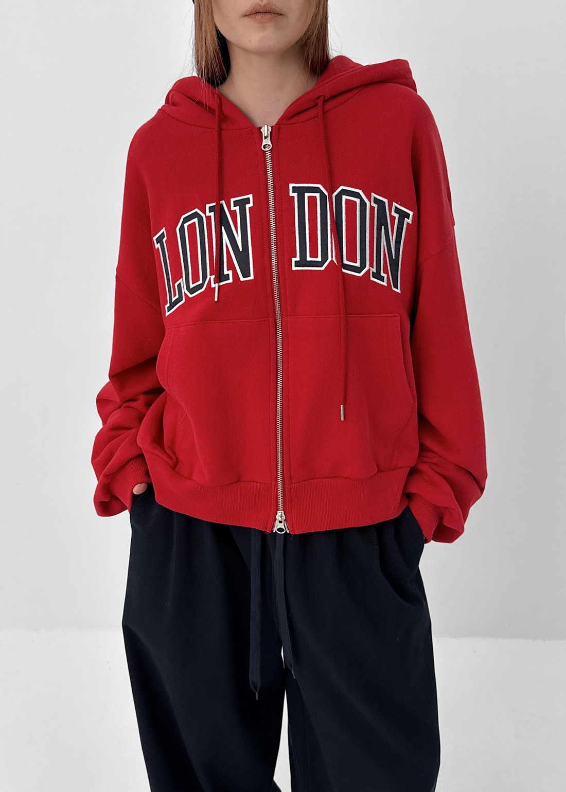 ルーディング刺繍オーバーフィットツーウェイフード集業