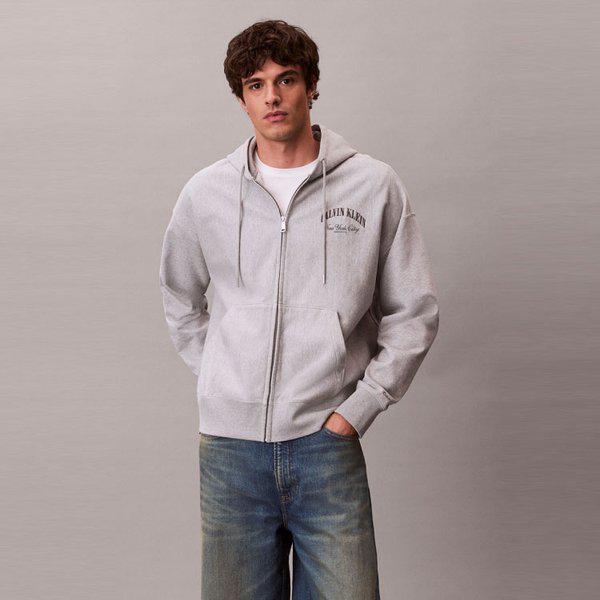 男性プレミアムテリーフード付きジップアップスウェットシャツ(4RF245G)