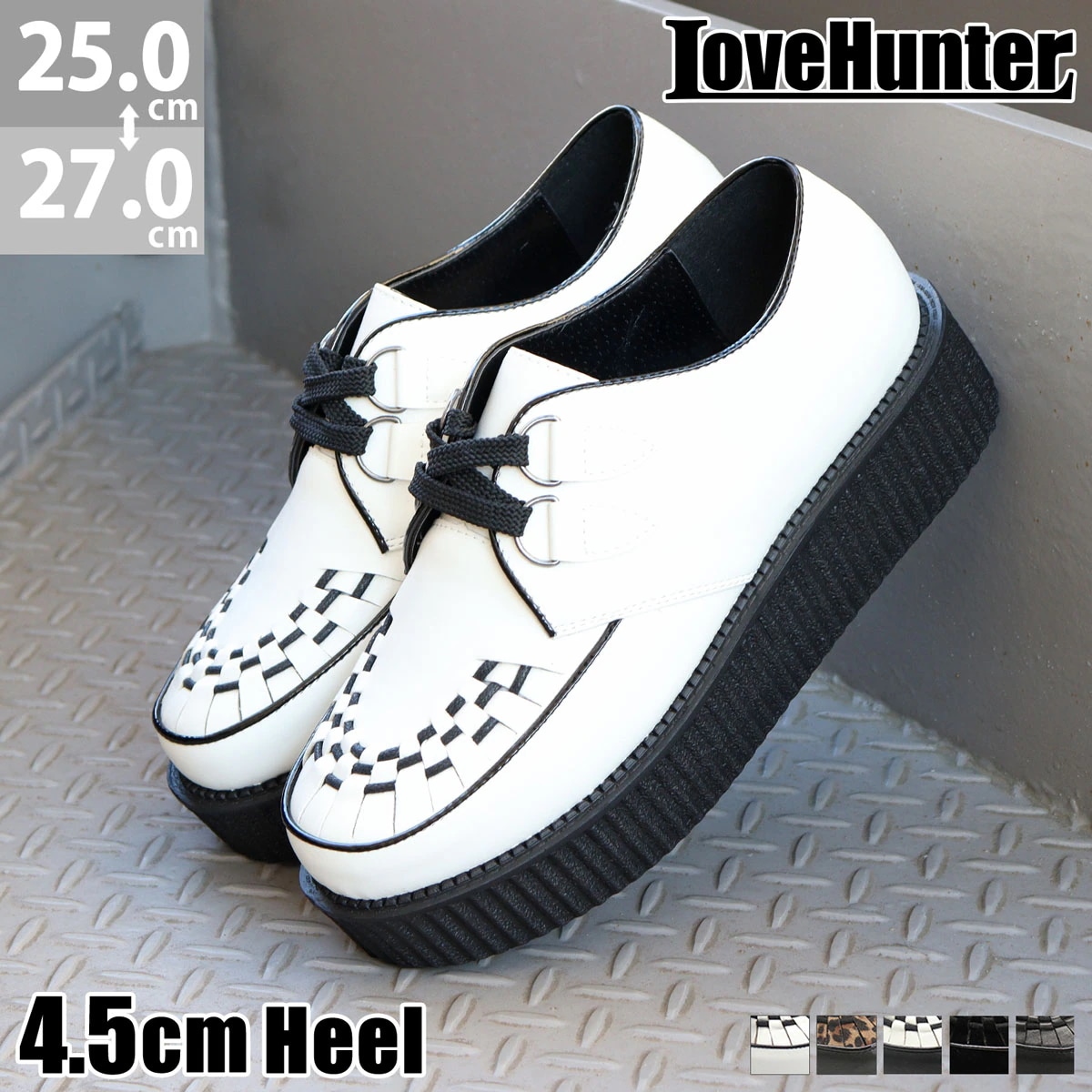 メンズ ラバーソール 厚底 4.5cmソール シューズ メンズ 合皮 ビジュアル V系 パンク ロック