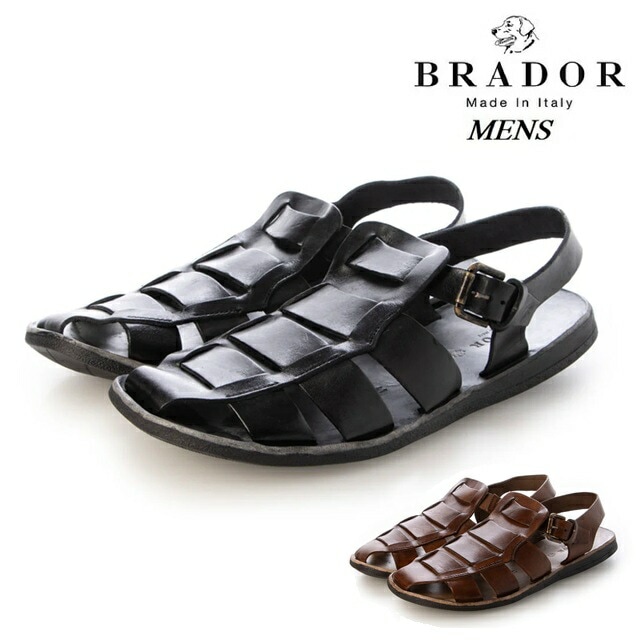 ブラドール BRADOR グルカ サンダル メンズ 本革 レザー 牛革 シンプル 夏 シューズ 靴 カジュアル 革サンダル レザーサンダル レディース イタリア製