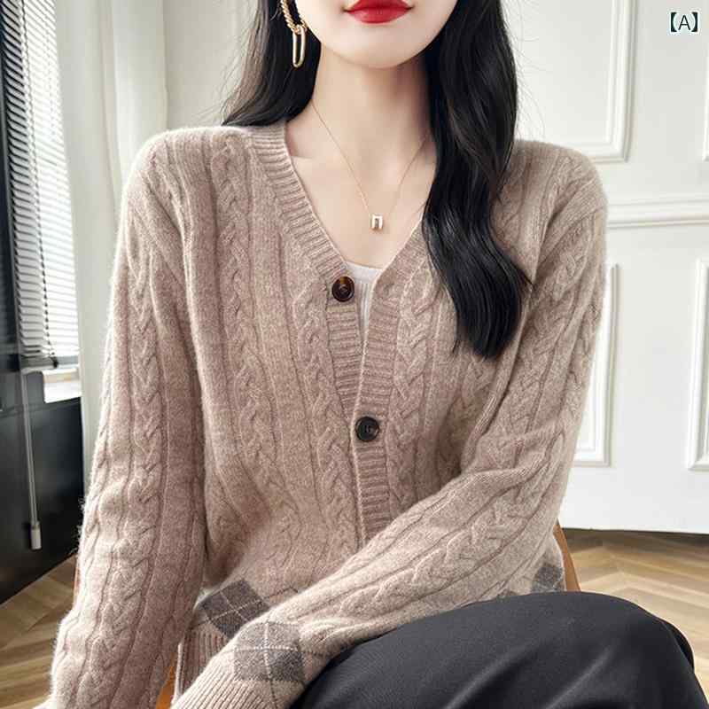 レディース ニット セーター 秋冬 カーディガン Vネック 春 ウール 韓国 長袖 シングルブレスト ピンク 赤 青 シンプル 柄 カジュアル おしゃれ 大きいサイズ