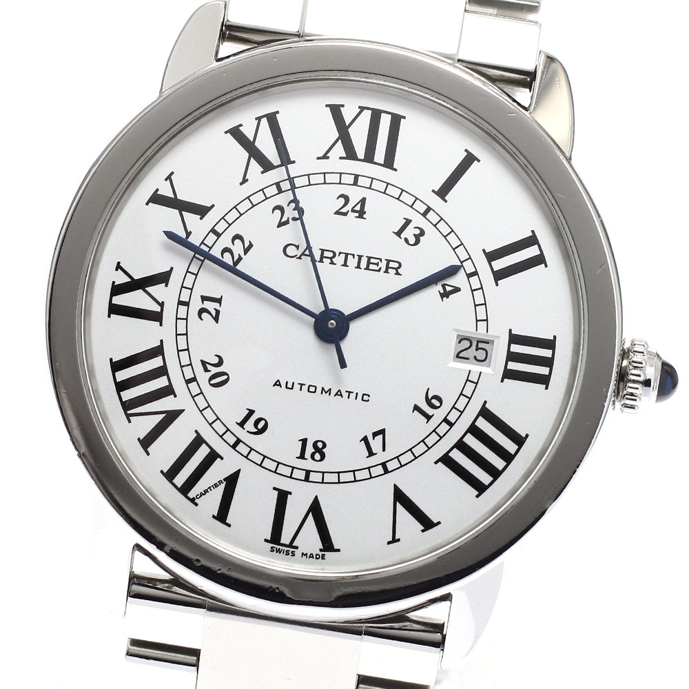 カルティエ CARTIER W6701011 ロンドソロ ドゥ カルティエXL デイト 自動巻き メンズ 保証書付き_849614【中古】