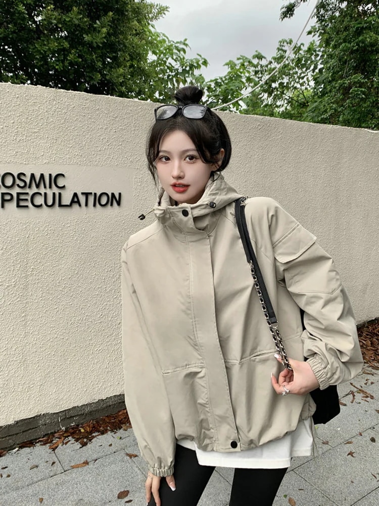 2024春夏 BF風 スタイルアップ シルエット アウター カジュアル フード付きファッションパーカー サイズ 大人 ゆったりライクストリートフルトラックカジュアルフーディー秋かわいい 4,869円