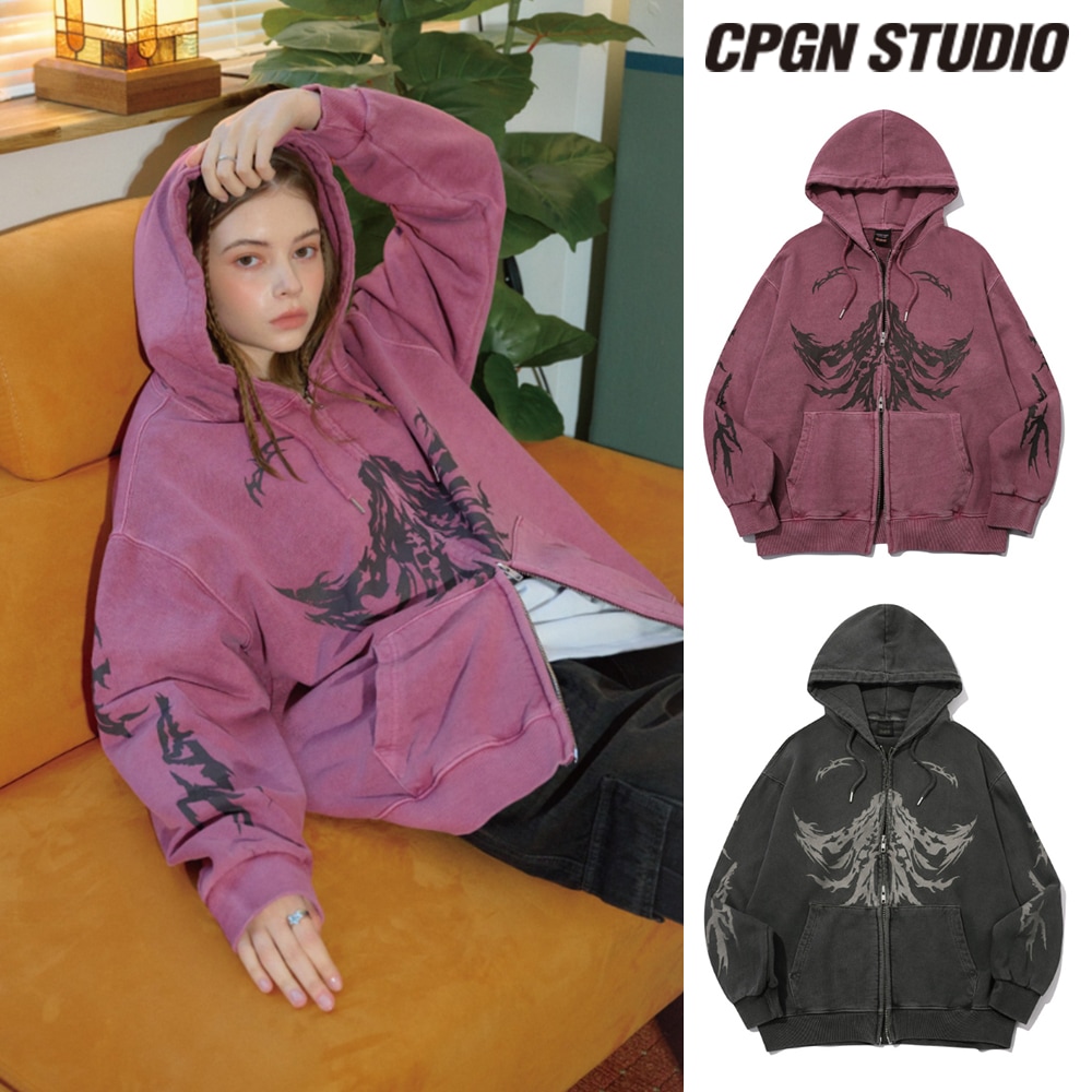 【CPGN STUDIO】 [2-WAY] Living Bone Pigment Hood Zip-up