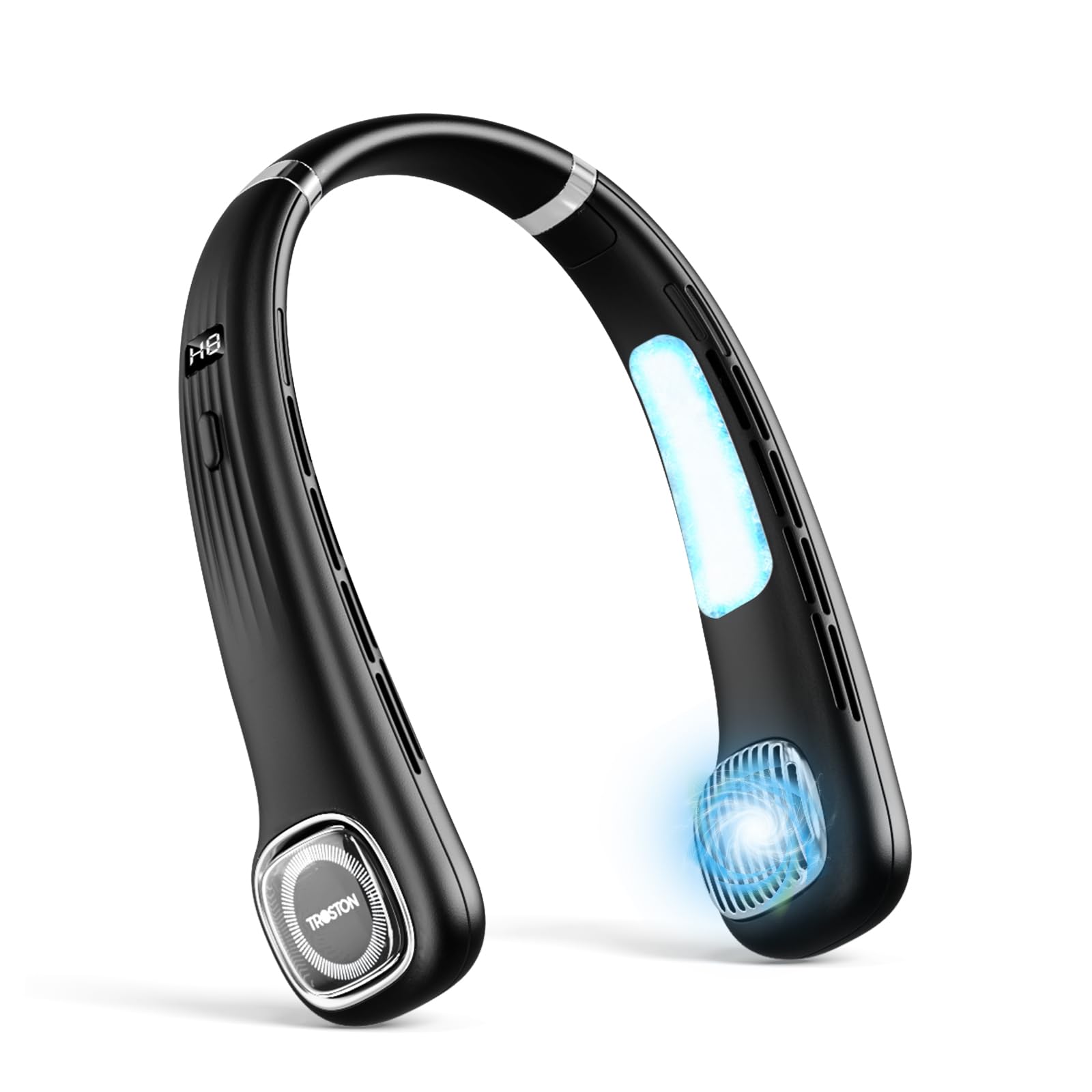 首掛け扇風機 ネックファン 【2025革新型 8段階風量調節】 ネッククーラー 羽なし 携帯扇風機 大風量 マイナスイオン 軽量 静音 瞬間冷却 Type-C充電式 5000ｍAh 長時間連続使用 熱