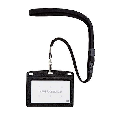他サイト： 吊り下げ名札 レザー調 ヨコ名刺 黒 オープン工業 N-123P-BKの商品画像