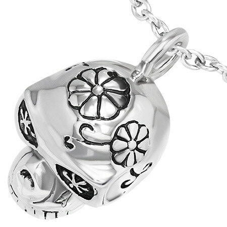 フラワースカルステンレスペンダントトップ 髑髏 ドクロ スケルトン 花 サージカルステンレス316L ネックレス パーツ 首飾り アクセサリー 男性 女性 プレゼント stt00-00-0531